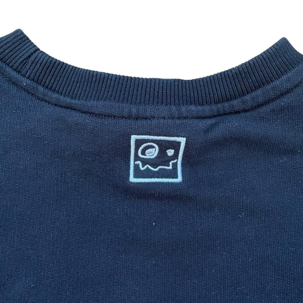Loud Apparel Sweet Black Sweatshirt Dress Loose Fit Size 12 Ruffle Long Sleeve - Picture 7 of 12